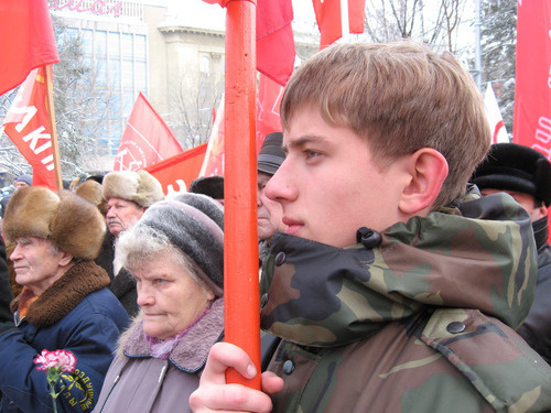 Акции оппозиционных партий и движений прошли в Волгограде. Общие требования оппозиционеров  - проведение честных выборов 4 марта.  Волгоград, 23 февраля, 2012 г. Фото Вячеслава Ященко для «Кавказского узла»