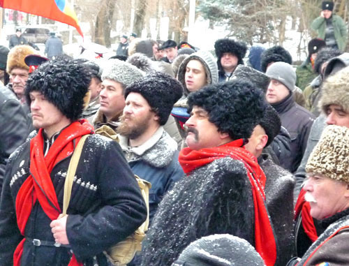 Митинг казаков в поддержку требования признания их народом. Ростов-на-Дону, 26 января 2013 г. Фото Олеси Диановой для "Кавказского узла"