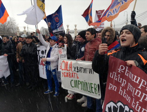 Акция солидарности с армянами Кесаба и народом Сирии. Москва, 4 апреля 2014 г. Фото Елены Хрусталевой для "Кавказского узла"