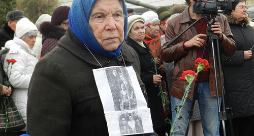 Клавдия Перфильева на митинге 30 октября в Волгограде. Фото Татьяны Филимоновой для "Кавказского узла"