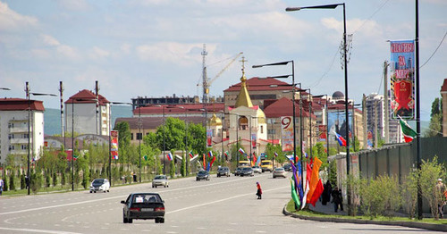 Проспект Путина в Грозном. Фото Магомеда Магомедова для "Кавказского узла" 