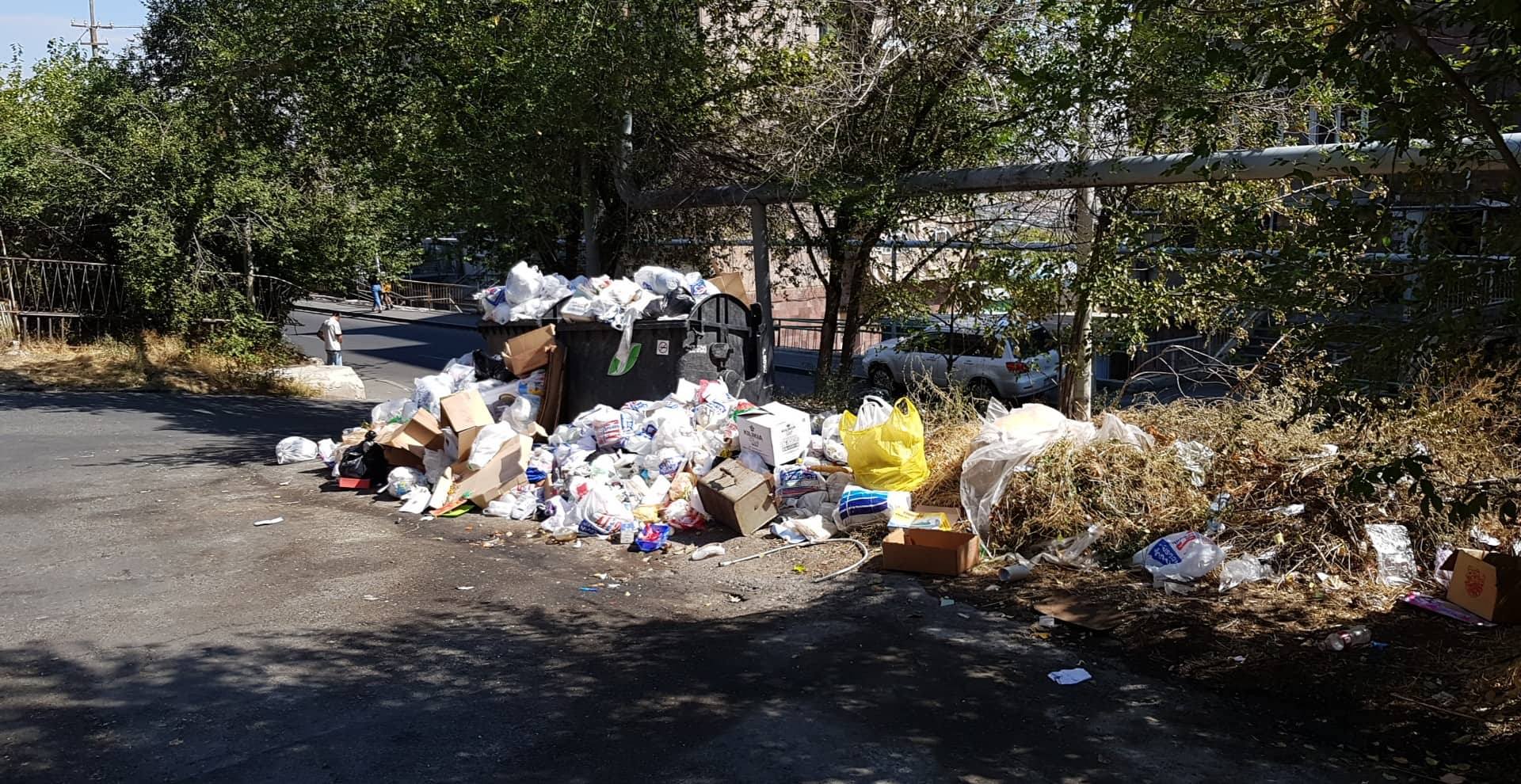 Мусорный бак у дома жителя Еревана Левона Карамяна. Фото предоставлено "Кавказскому узлу" Левоном Карамяном