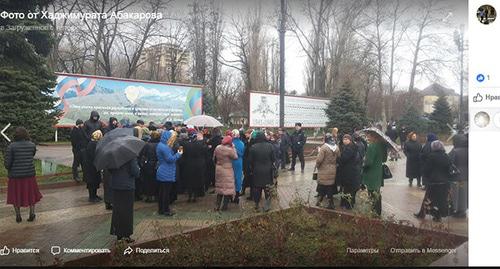 Акция протеста в Махачкале. 18 марта 2019 г. Скриншот с личной страницы Хаджимурат Абакаров https://www.facebook.com/permalink.php?story_fbid=366139710896880&id=100025025622921