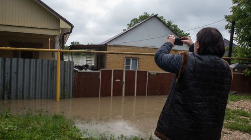 Подтопление в селе Левокумка Ставропольского края © Фото Антона Подгайко, Юга.ру
