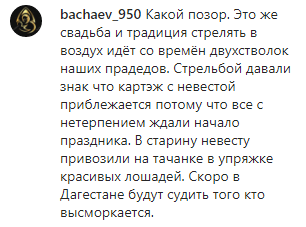 Скриншот комментария к сообщению о задержании участника свадебного кортежа, https://www.instagram.com/p/B2W4qLJiisQ/