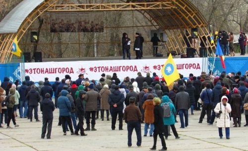 Митинг против назначения врио главы Элисты Дмитрия Трапезникова. Фото Вячеслава Ященко для "Кавказского узла"