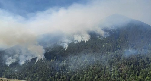 Пожар в Карачаевском районе. Фото: пресс-служба МЧС России https://09.mchs.gov.ru/