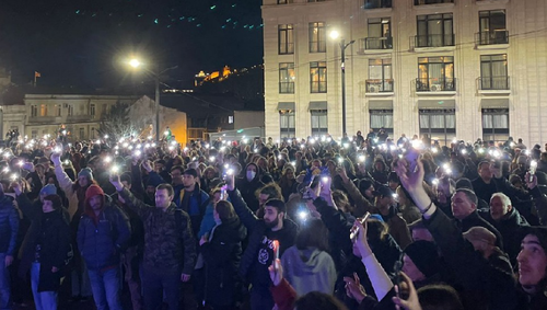 Акция в поддержку Лазара Григориадиса. Скриншот фото из Facebook (деятельность компании Meta, которая владеет соцсетью, запрещена в России) партии "Европейская Грузия", https://www.facebook.com/photo/?fbid=763828038440302&set=pcb.763829988440107